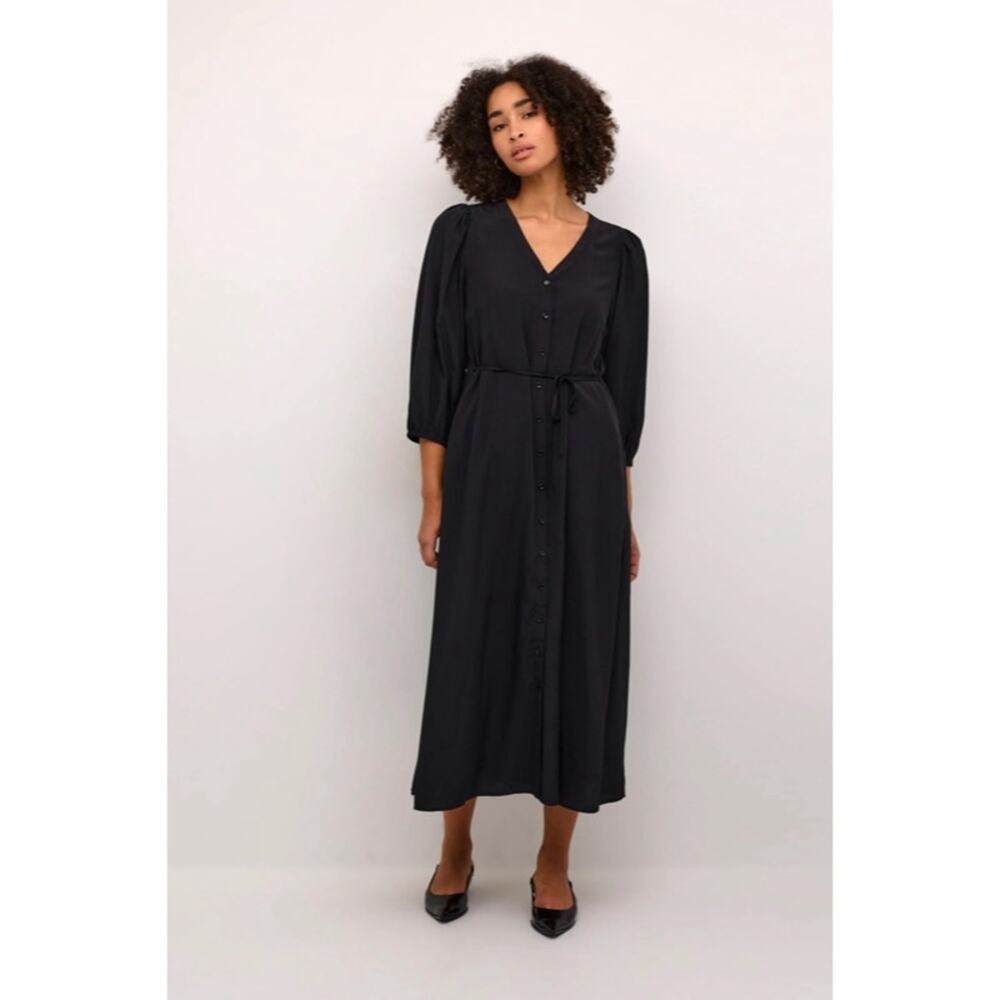 Hatch Dress Black Easy Nurseโ Button Down Sundress Tie Bust Midi Size 0 / XS